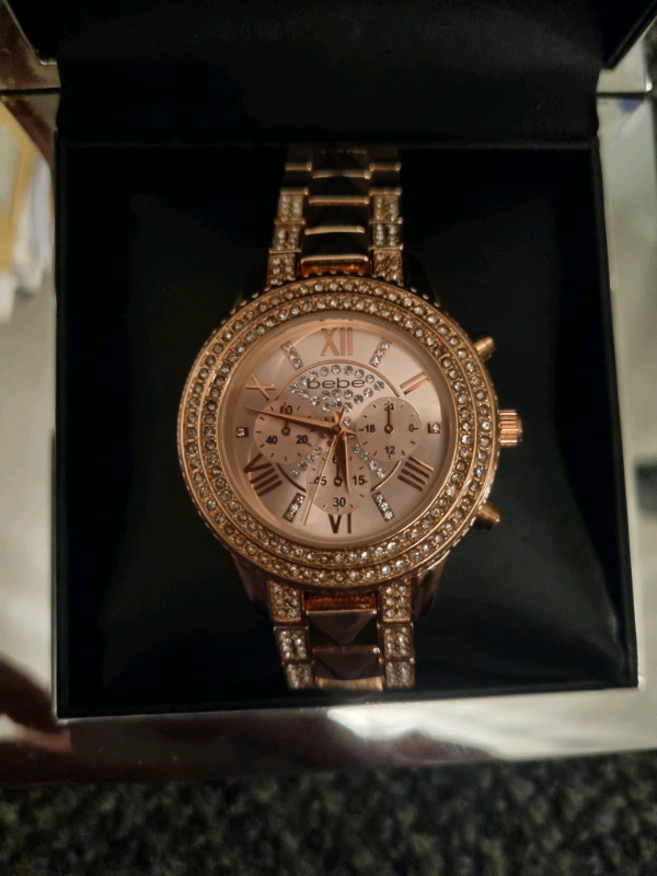 bebe rose gold watch